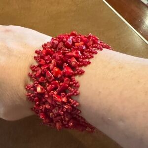 Elegant Red Beaded Bracelet